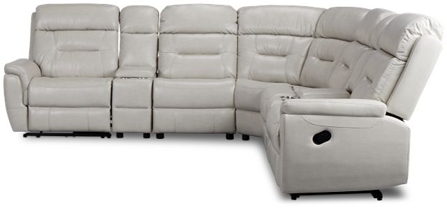 Toby2 Light Gray Micro Large Dual Manually Reclining Two-arm Sectional