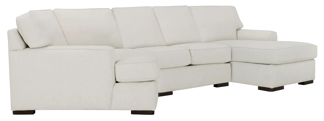 Austin White Fabric Right Chaise Cuddler Sectional