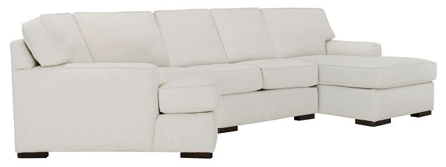 Austin White Fabric Right Facing Chaise Cuddler Sectional (0)