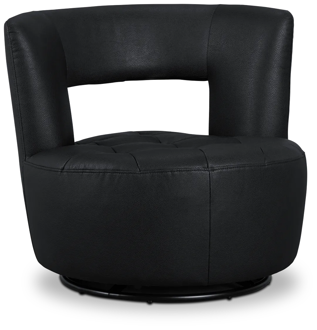Zion Black Micro Swivel Accent Chair