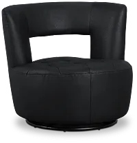 Zion Black Micro Swivel Accent Chair