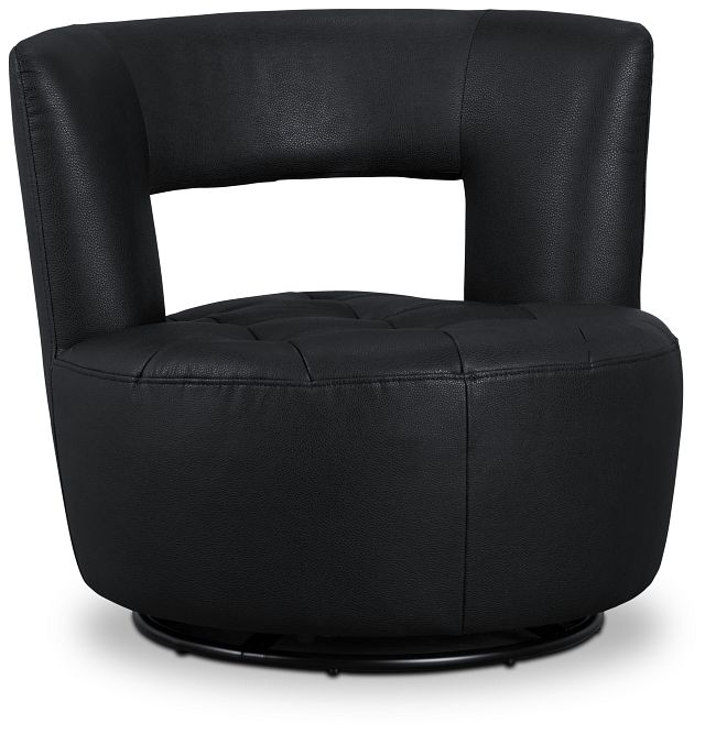 Zion Black Micro Swivel Accent Chair