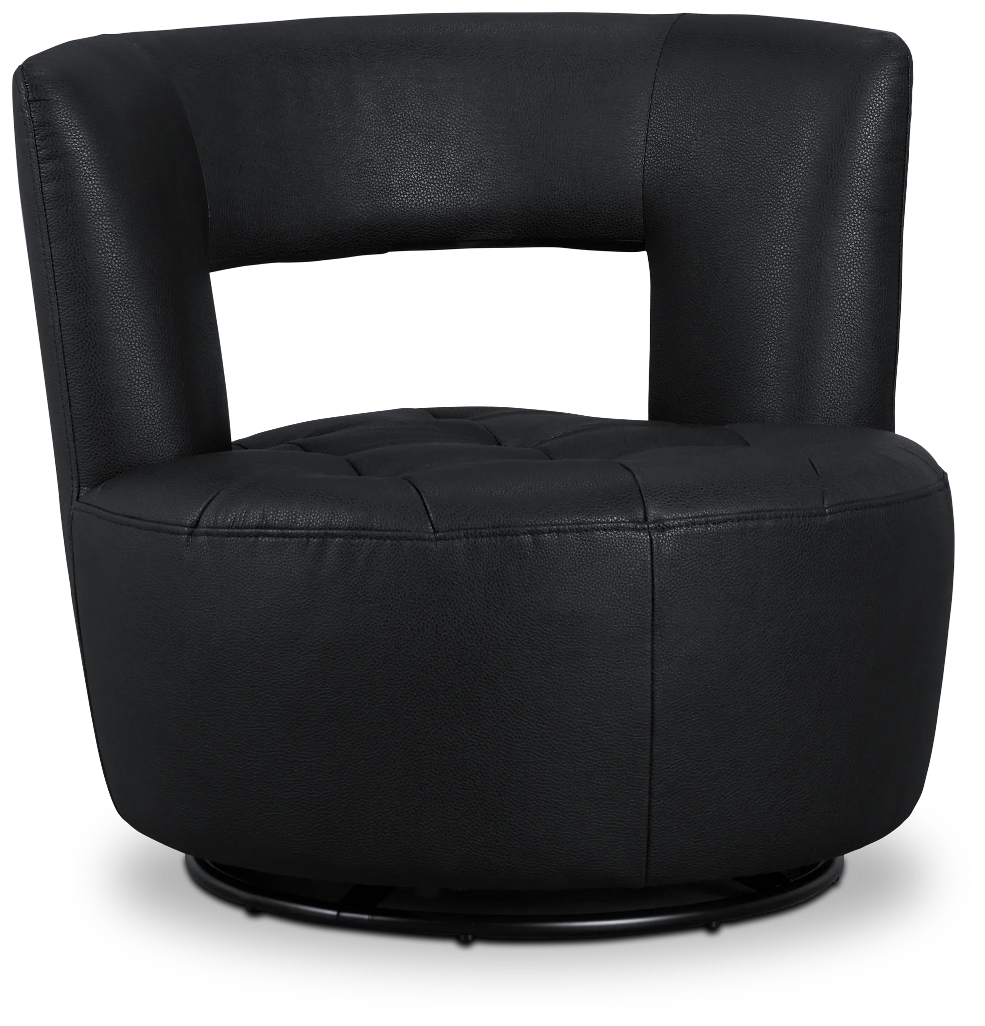 Zion Black Micro Swivel Accent Chair