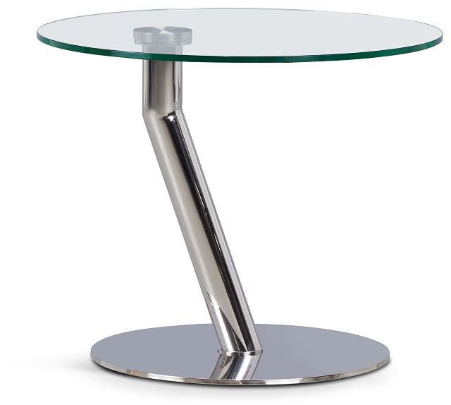 Brooks Glass Round End Table