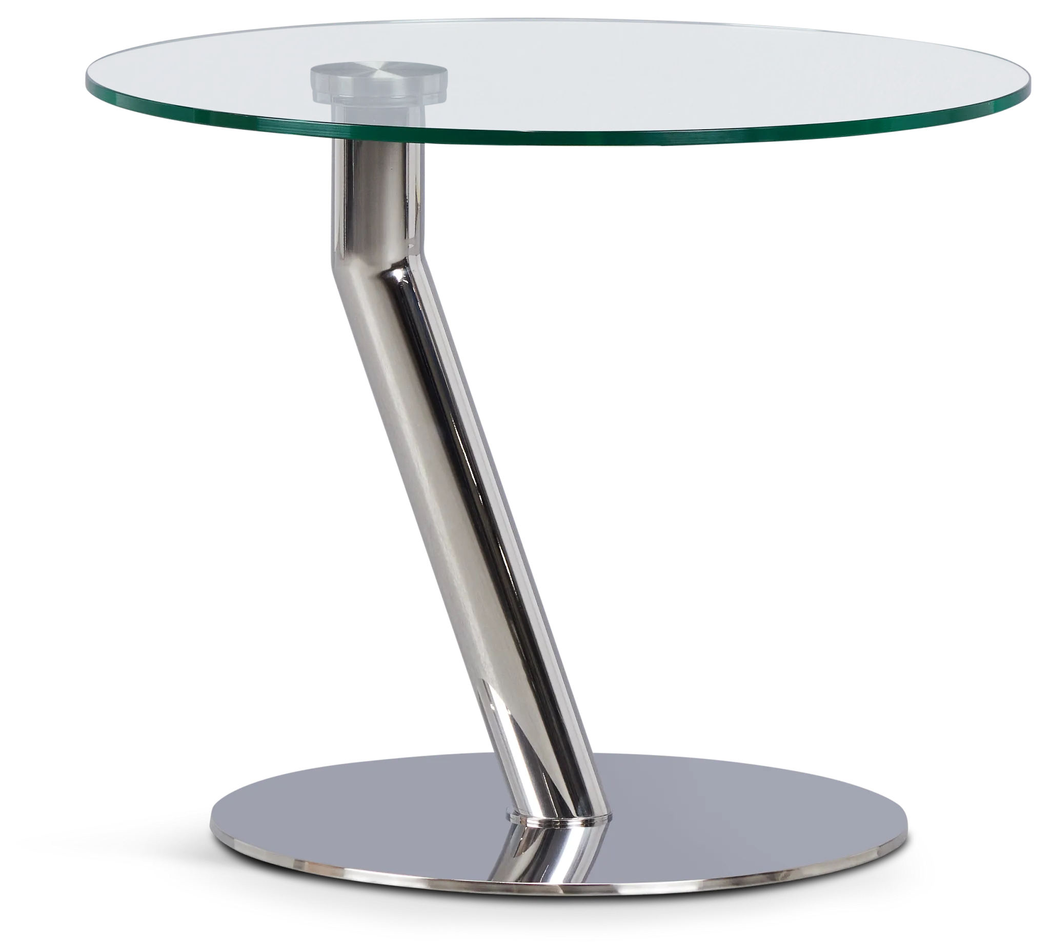 Brooks Glass Round End Table