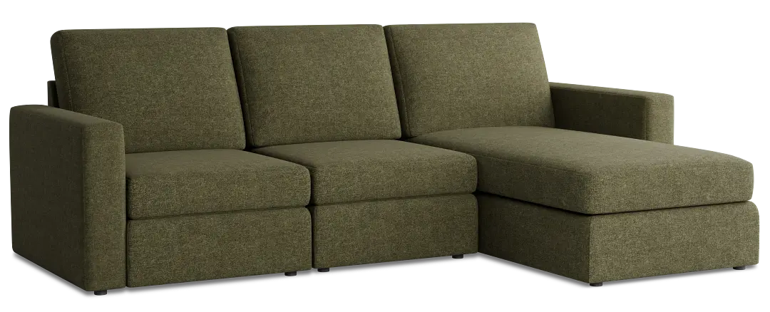 Citymod Green Fabric Small Right Chaise Sectional Citymod Green Fabric Small Right Chaise Sectional