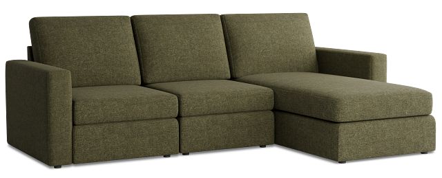 Citymod Green Fabric Small Right Chaise Sectional