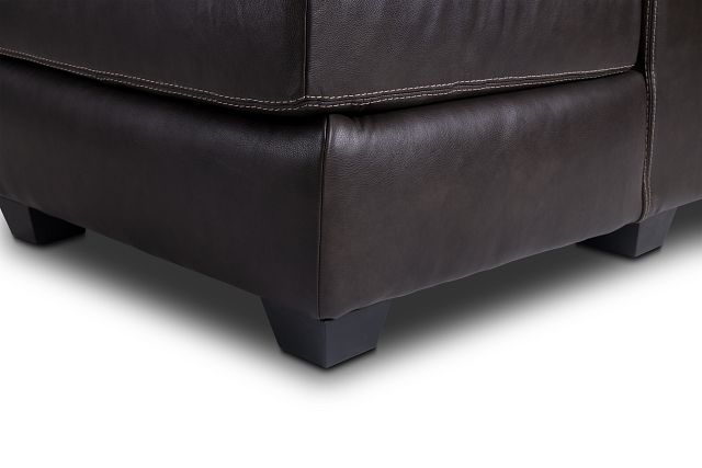 Carson Dark Brown Leather Medium Right Chaise Memory Foam Sleeper Sectional