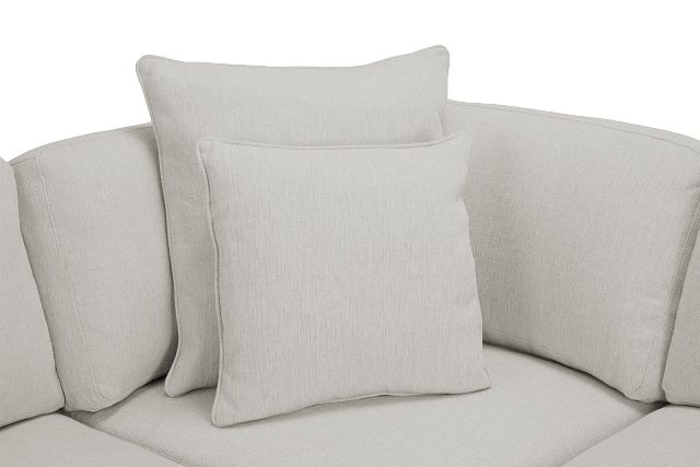 Mckenzie White Fabric Small Two-arm Sectional