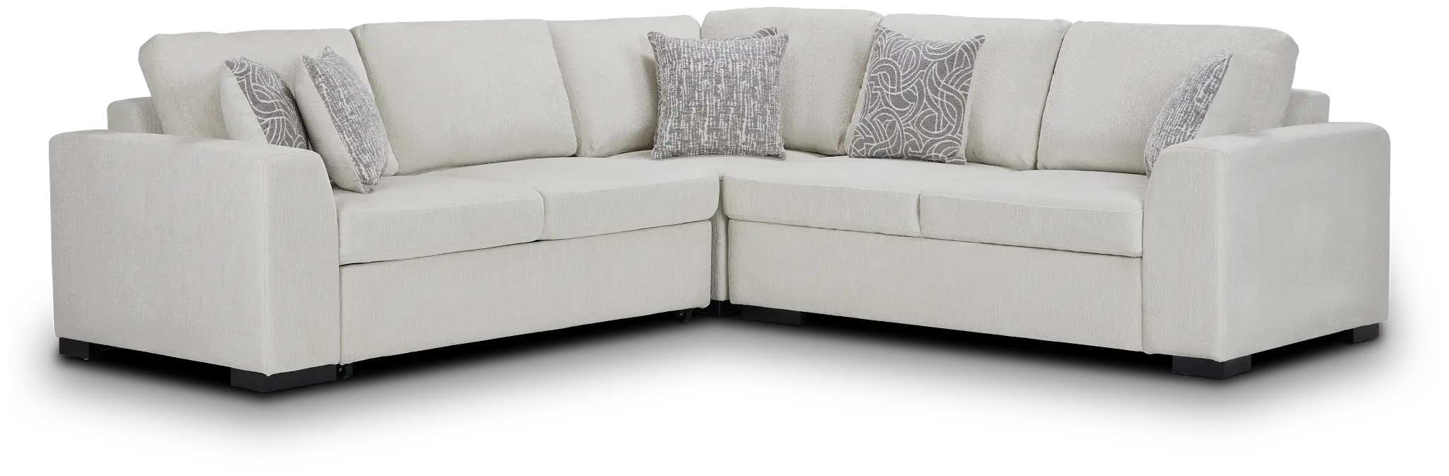 Blakely White Fabric Lf 2arm Sleeper Sect Blakely White Fabric Lf 2arm Sleeper Sect