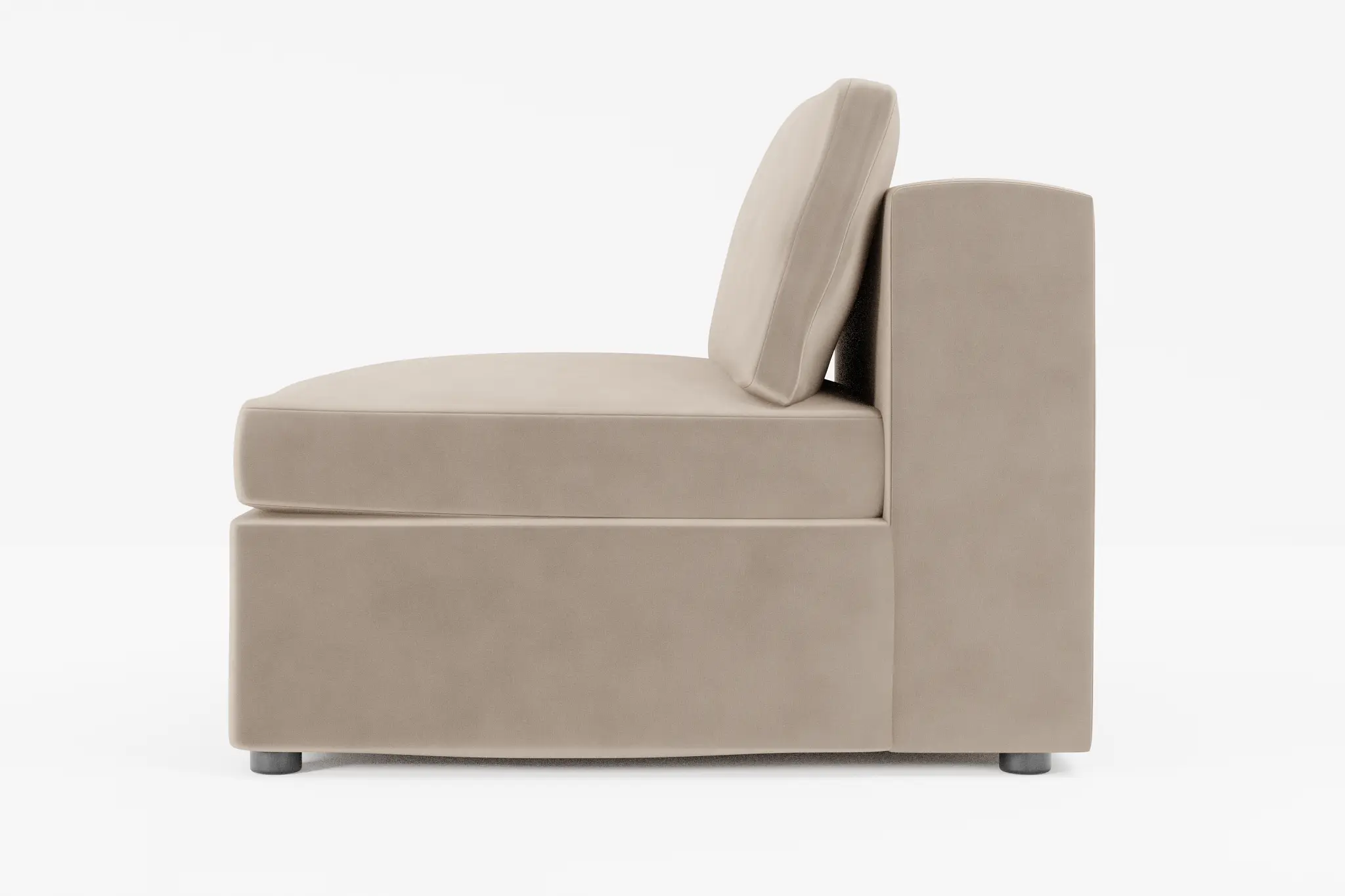 Destin Joya Beige Velvet Armless Chair Destin Joya Beige Velvet Armless Chair