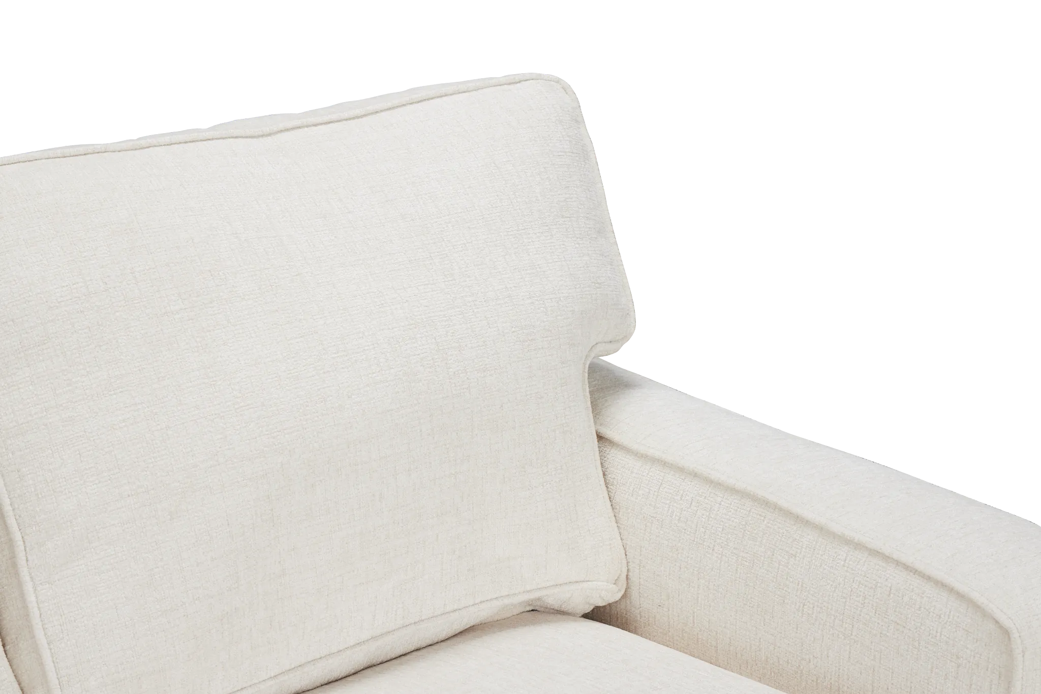 Andie White Fabric Right Chaise Sectional