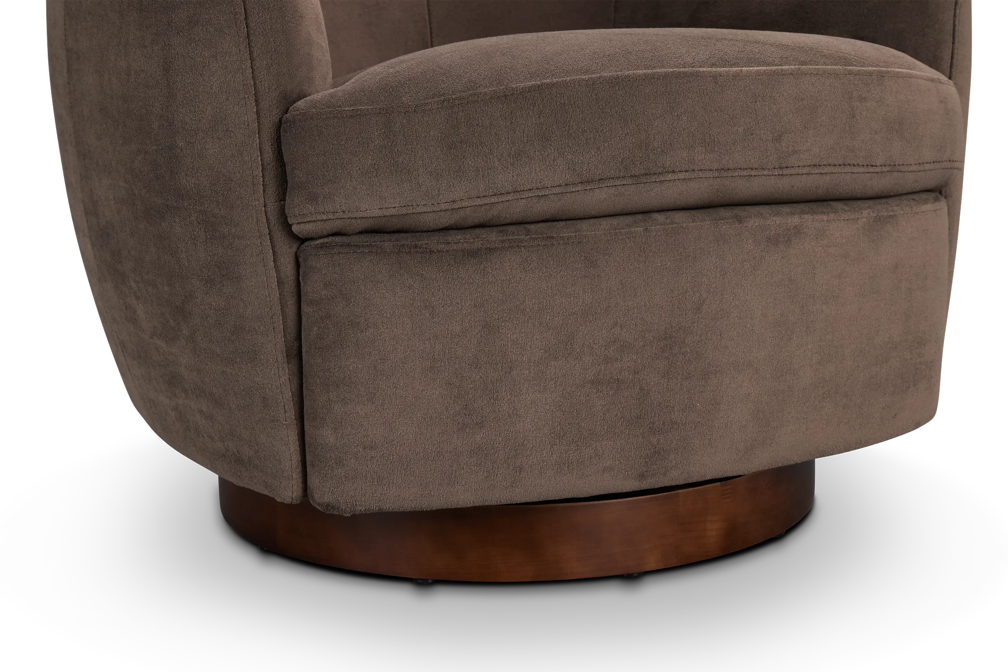 Hazel Dark Beige Velvet Swivel Accent Chair