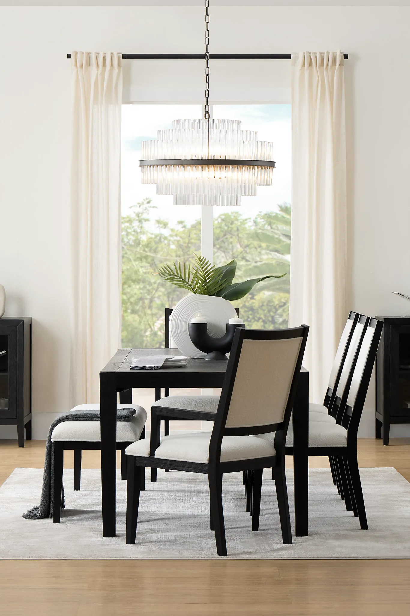 Alden Black Upholstered Dining Bench