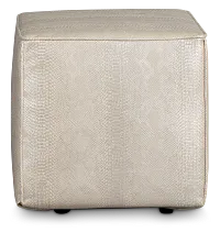 Amazon Ivory Vinyl Accent Pouf