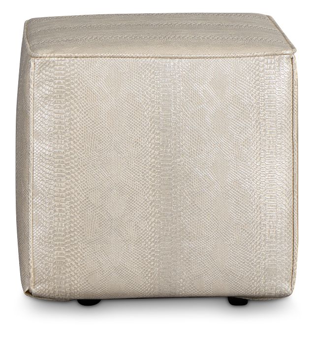 Amazon Ivory Vinyl Accent Pouf