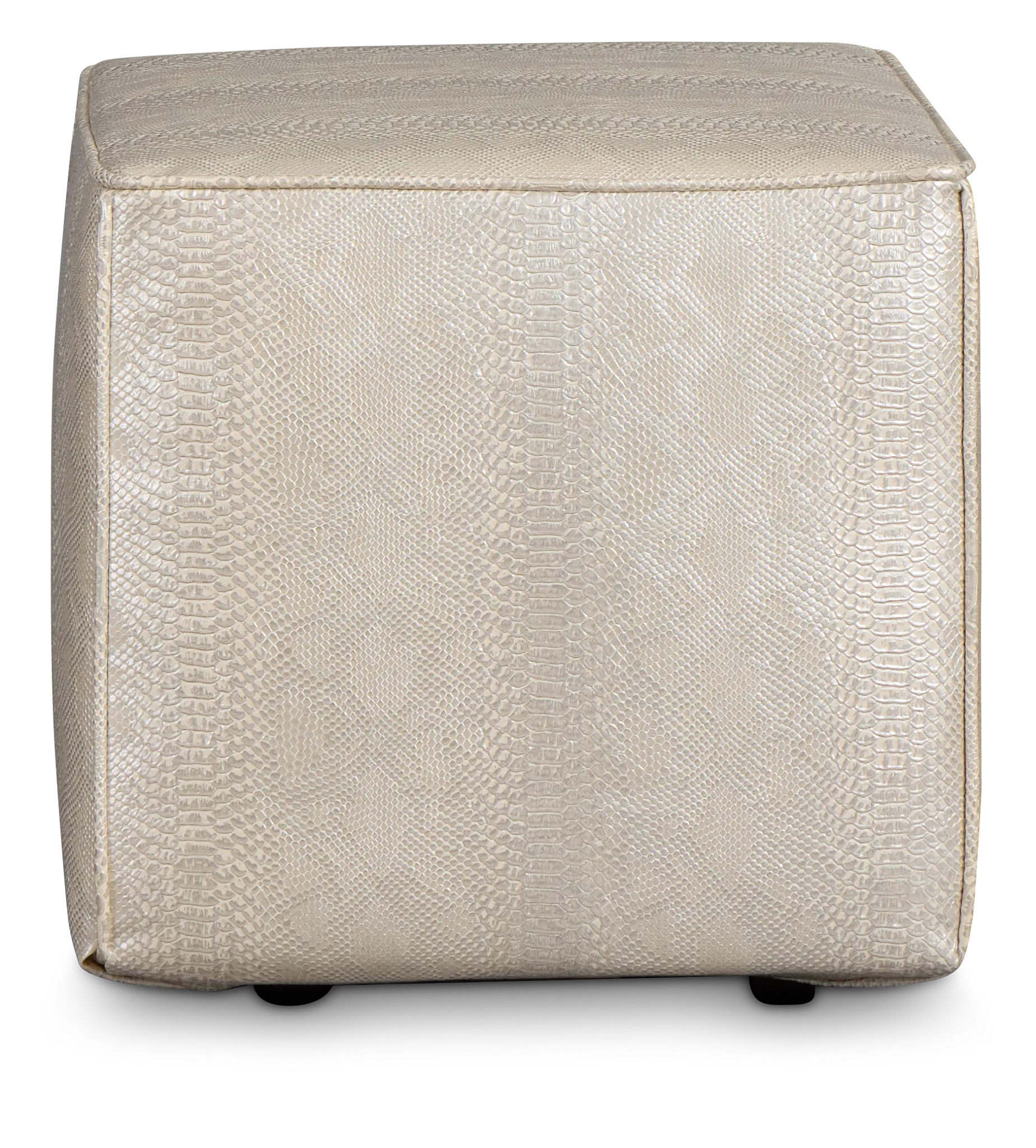 Amazon Ivory Vinyl Accent Pouf