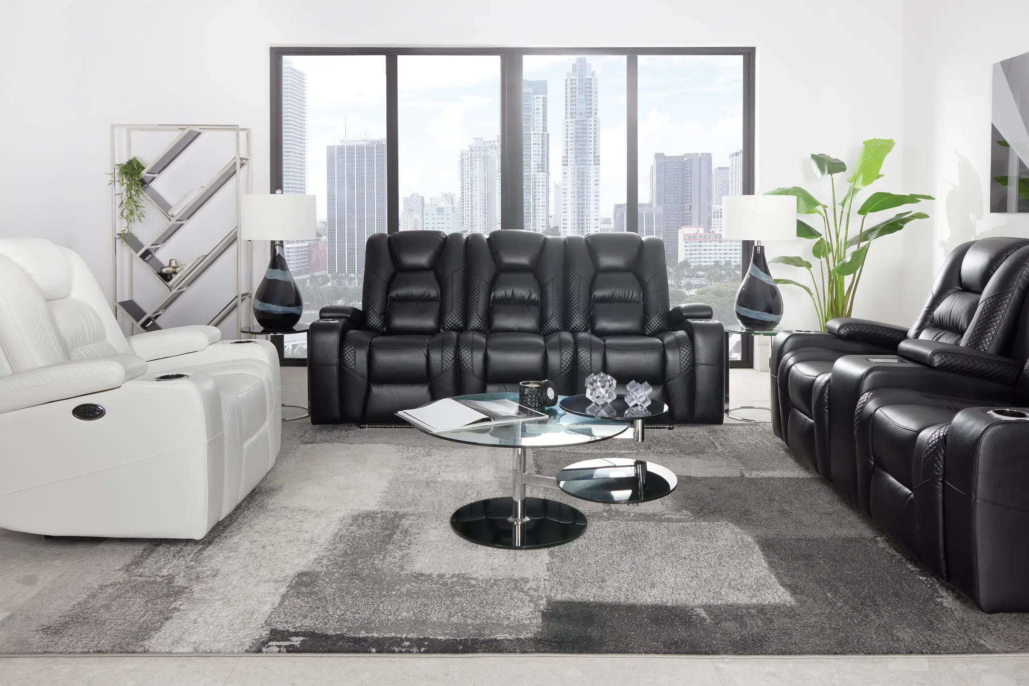 Troy Black Micro Power Reclining Sofa Troy Black Micro Power Reclining Sofa
