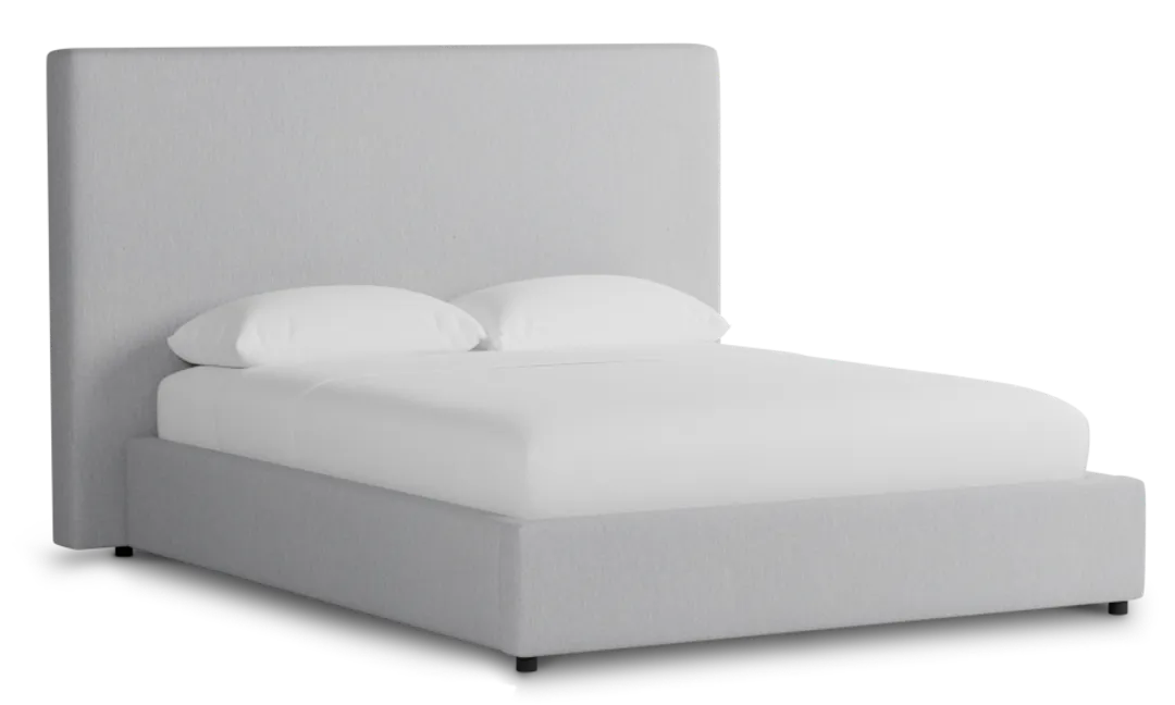 Grayton Delray Pewter 54" Upholstered Platform Bed