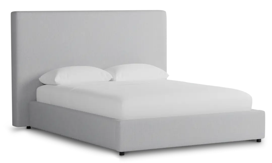 Grayton Delray Pewter 54" Upholstered Platform Bed Grayton Delray Pewter 54" Upholstered Platform Bed