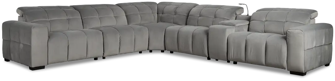Gemma Light Gray Velvet Medium Dual Power 2-arm Reclining Sectional Gemma Light Gray Velvet Medium Dual Power 2-arm Reclining Sectional