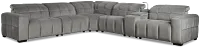 Gemma Light Gray Velvet Medium Dual Power 2-arm Reclining Sectional