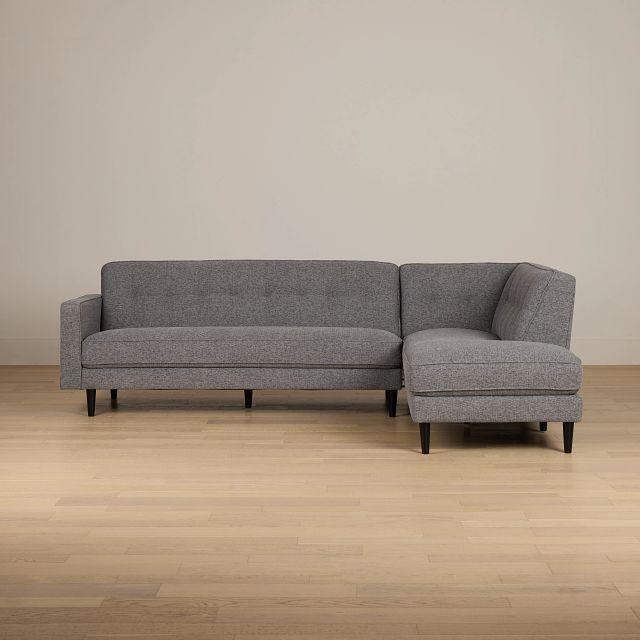 Milo Gray Fabric Small Right Bumper Sectional
