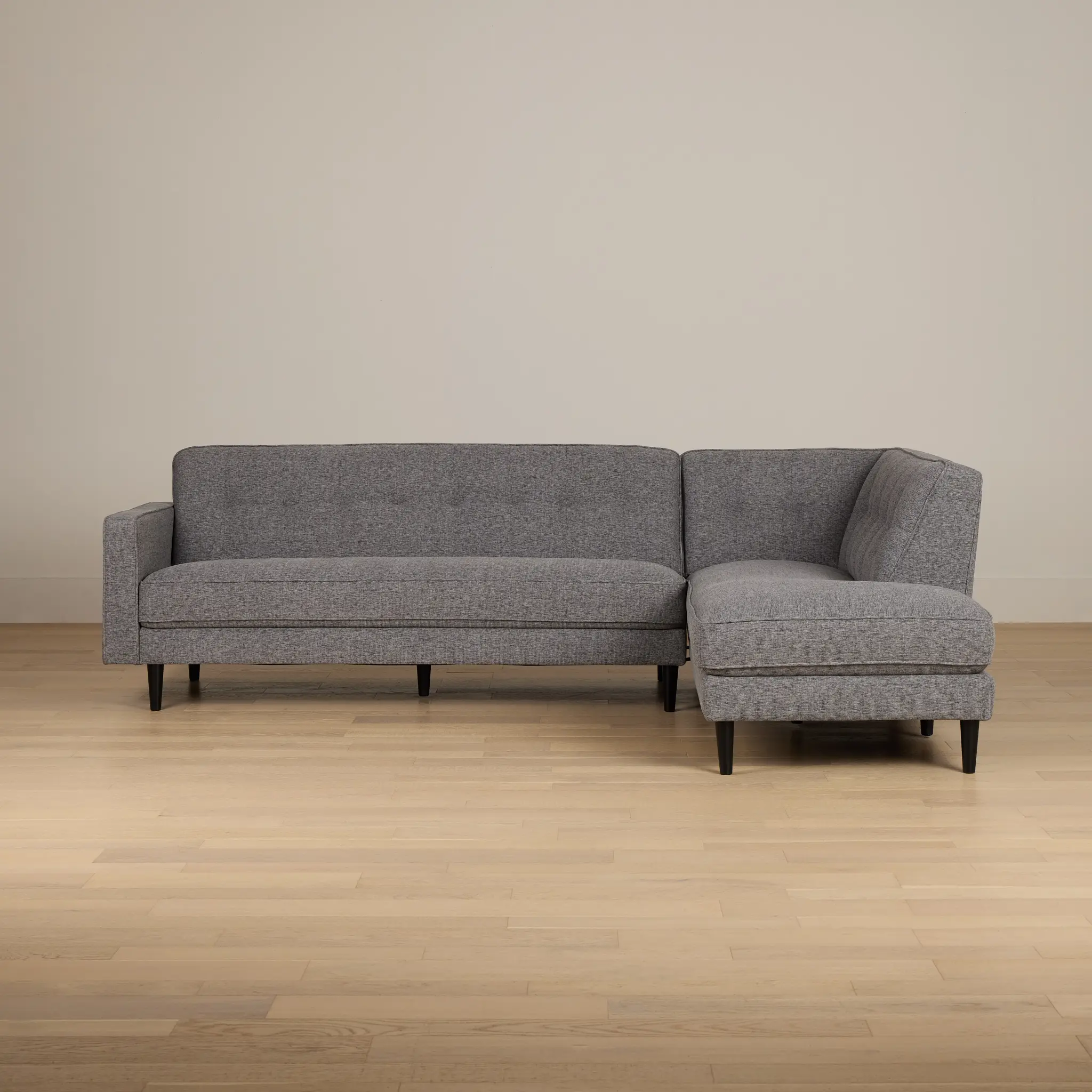 Milo Gray Fabric Small Right Bumper Sectional Milo Gray Fabric Small Right Bumper Sectional