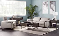 Pearson Gray Leather Power Reclining Sofa