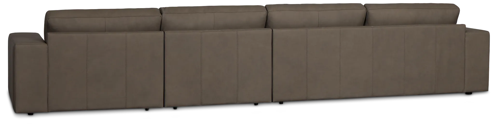 Kellan Dark Gray Leather Small Right Chaise Sectional