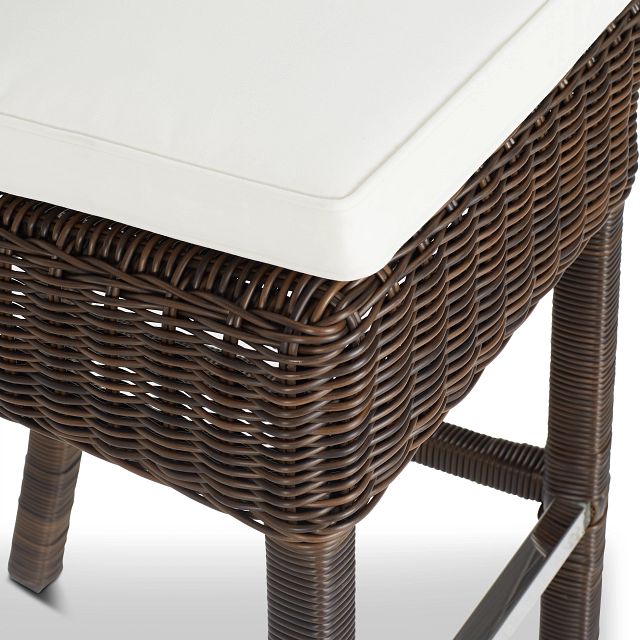 Canyon Dark Brown White Woven 30" Barstool