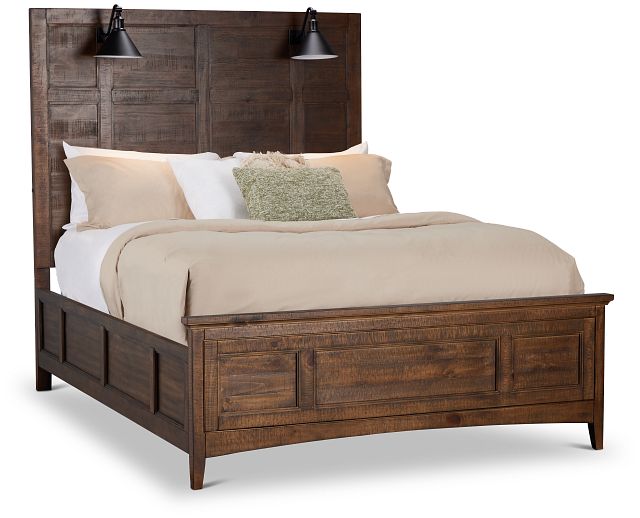 Heron Cove Mid Tone Panel Bed With Lights (1)