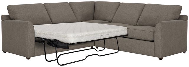 Asheville Brown Fabric Two-arm Left Innerspring Sleeper Sectional