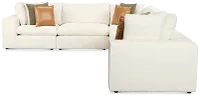 Cruz White Fabric 6-piece Modular Sectional