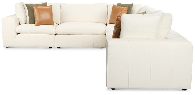 Cruz White Fabric 6-piece Modular Sectional