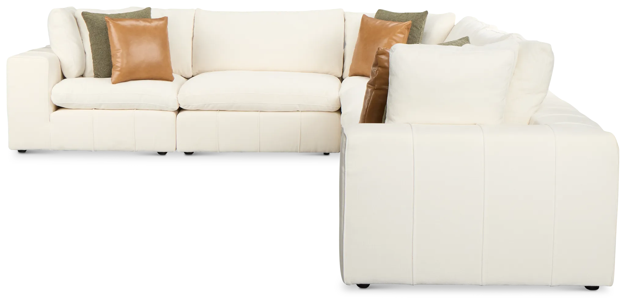 Cruz White Fabric 6-piece Modular Sectional