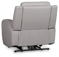 Walker Light Gray Lthr/vinyl Power Recliner With Power Headrest