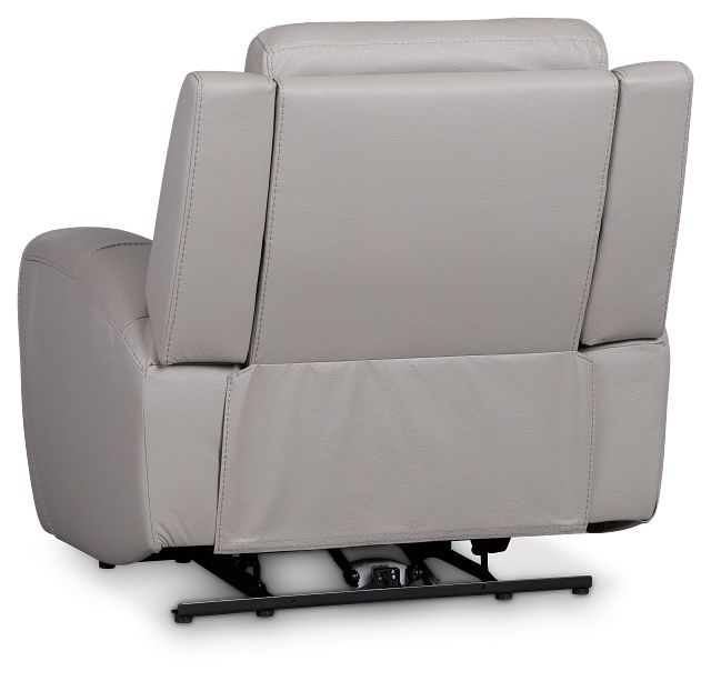 Walker Light Gray Lthr/vinyl Power Recliner With Power Headrest