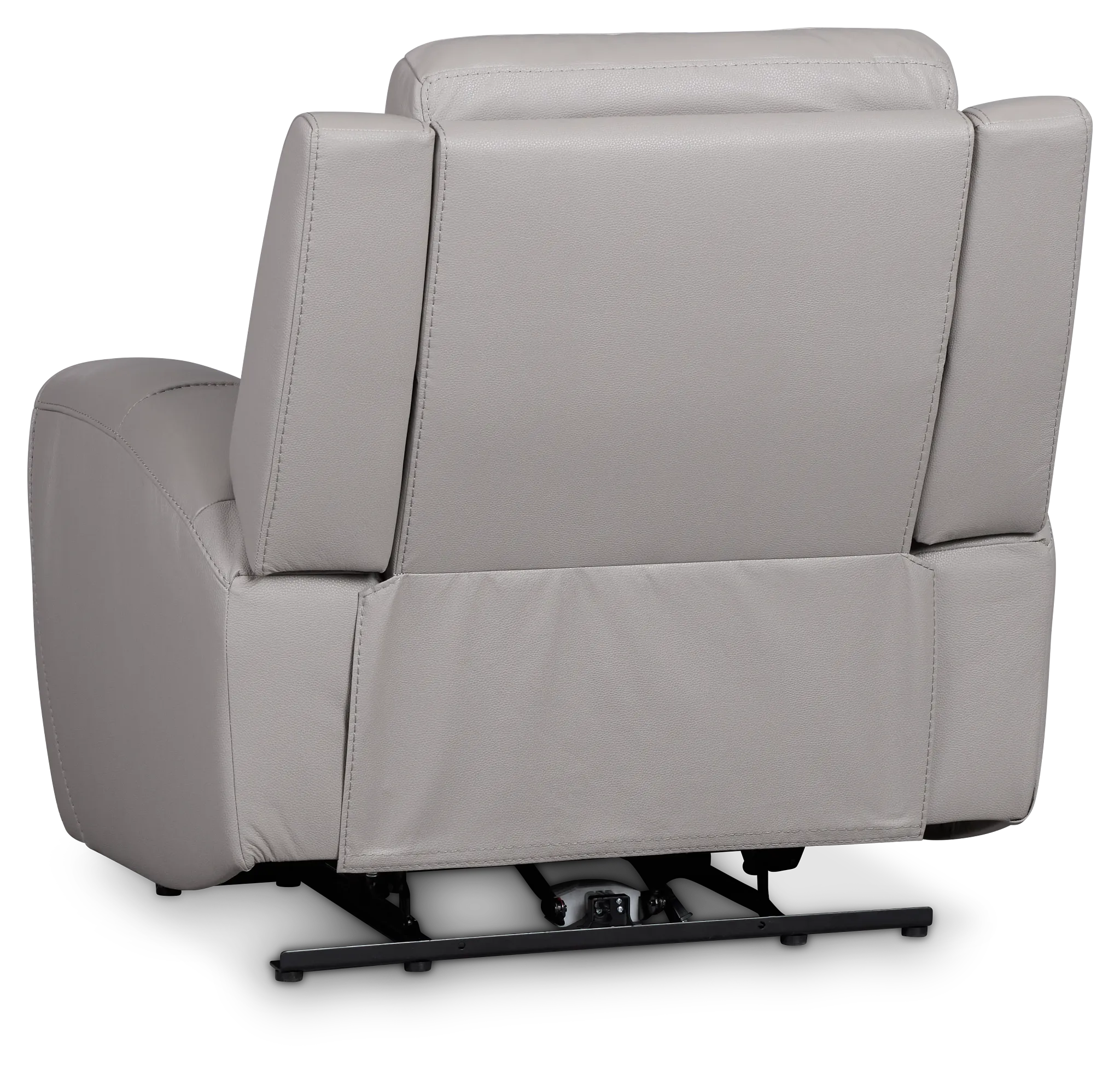 Walker Light Gray Lthr/vinyl Power Recliner With Power Headrest
