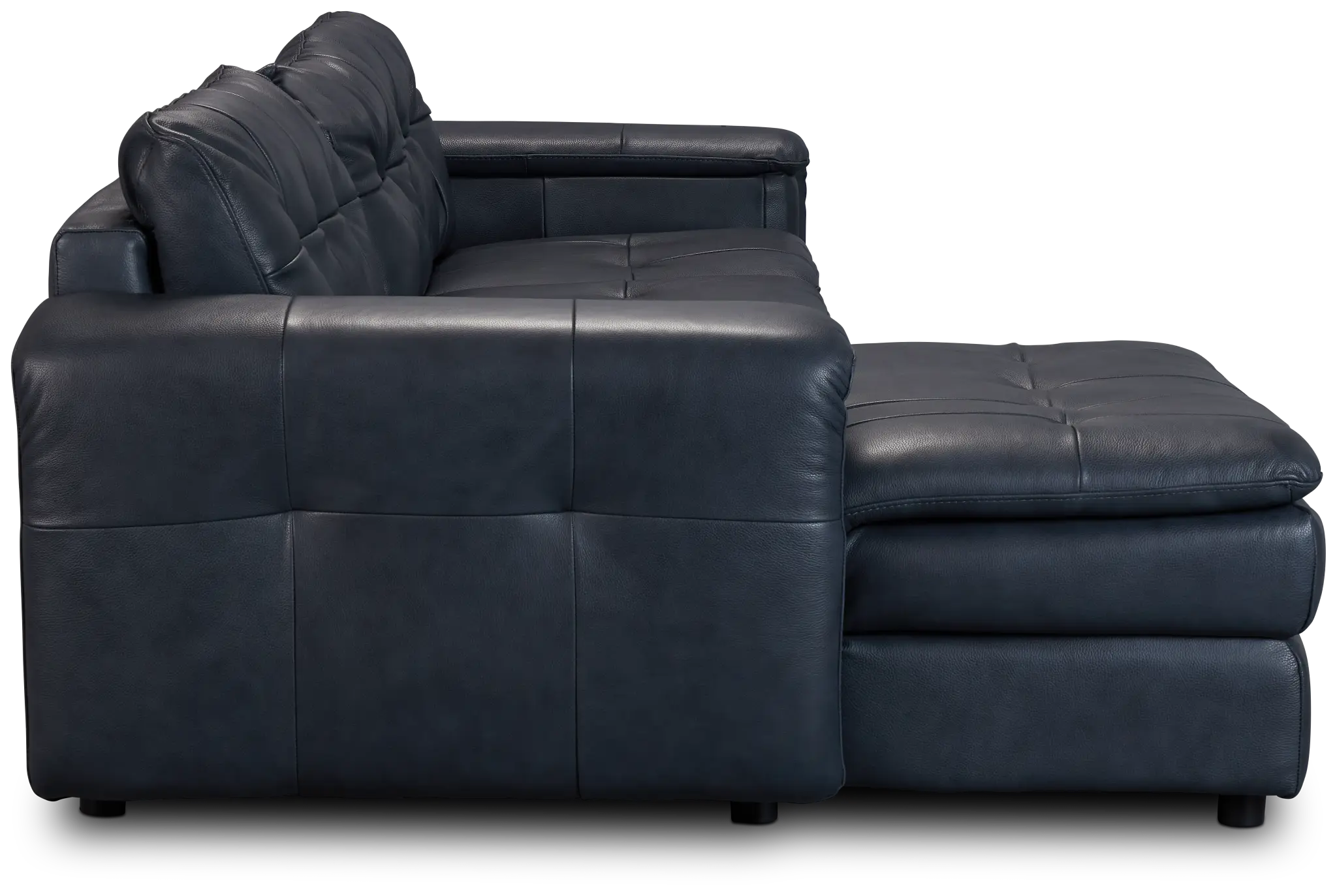 Rowan Navy Leather Left Chaise Sectional Rowan Navy Leather Left Chaise Sectional