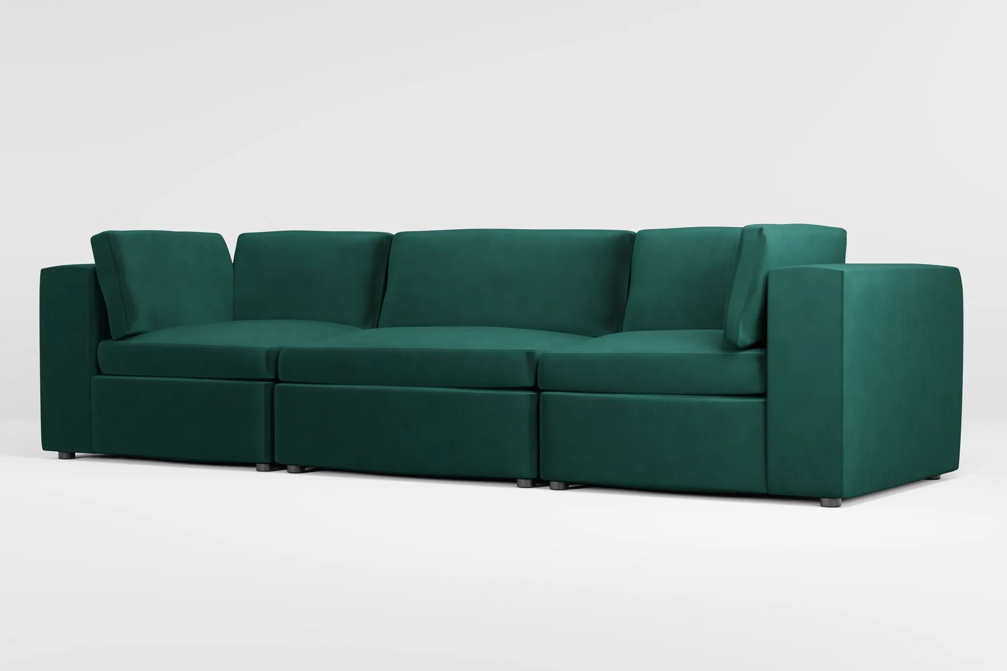Destin Joya Green Velvet 3-piece Modular Sofa
