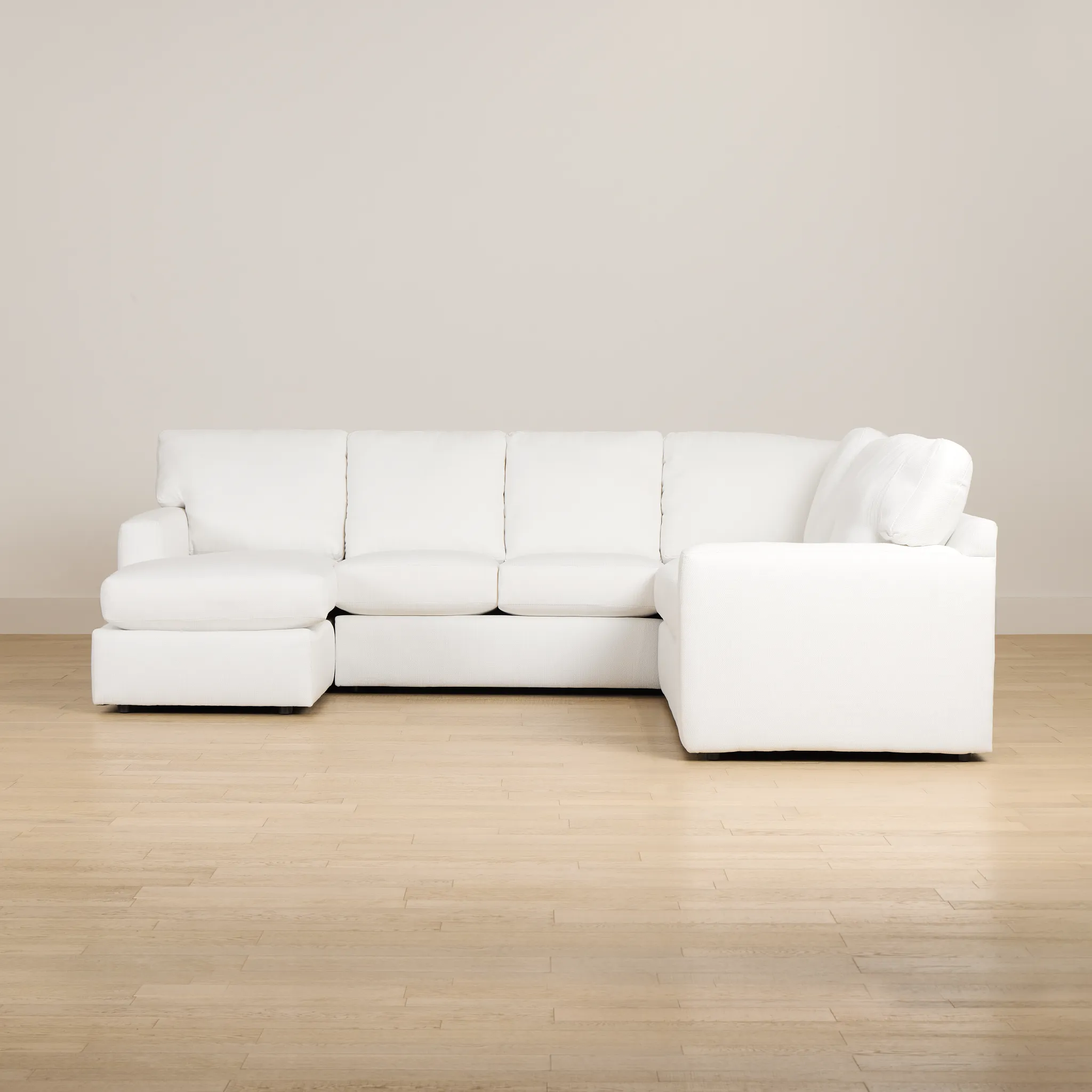 Rhodes White Fabric Medium Left Chaise Sectional