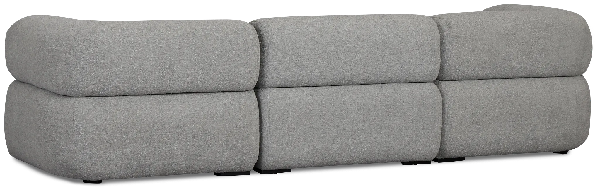Celeste Light Gray Fabric 3-piece Modular Sofa