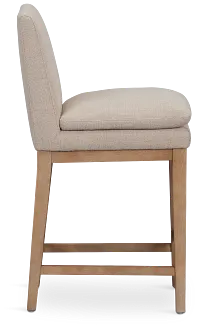 Willow Light Beige Fabric 24" Upholstered Barstool