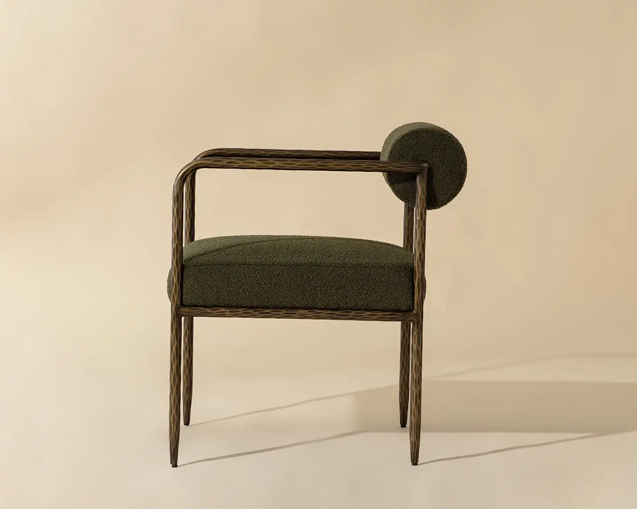 Ajan Dark Green Fabric Upholstered Arm Chair Ajan Dark Green Fabric Upholstered Arm Chair