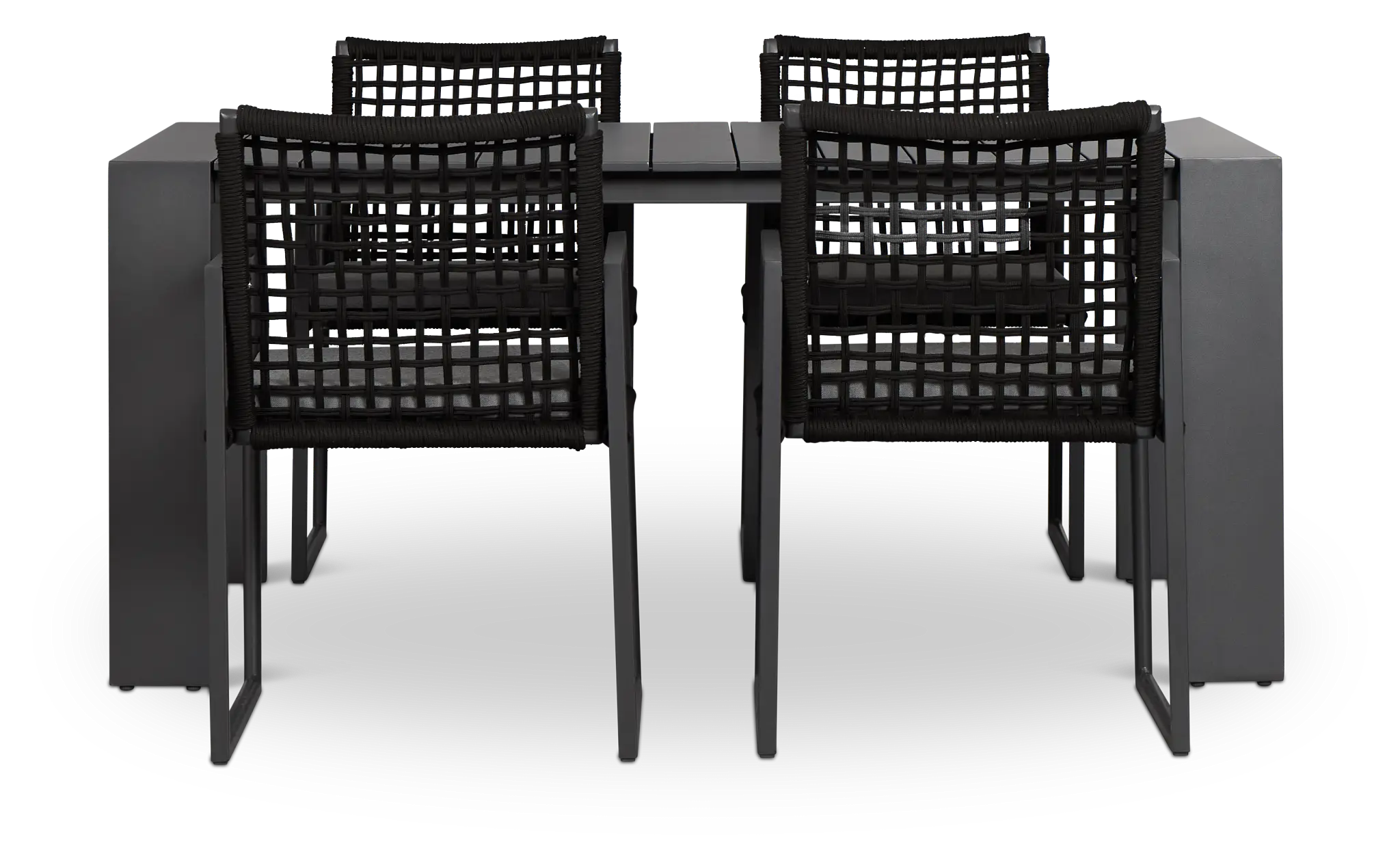 Sunrise Dark Gray 65" Rectangular Table & 4 Aluminum Arm Chairs Sunrise Dark Gray 65" Rectangular Table & 4 Aluminum Arm Chairs