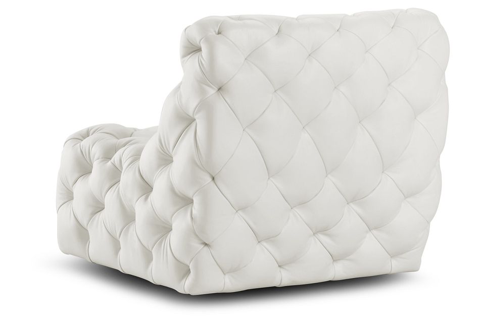 Rigby White Leather Swivel Accent Chair Living Room Accent Chairs City Furniture
