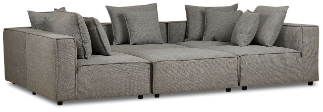 Tatum Gray Fabric 6-piece Pit Sectional