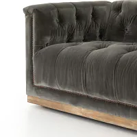 Four Hands Maxx Dark Gray Velvet Sofa