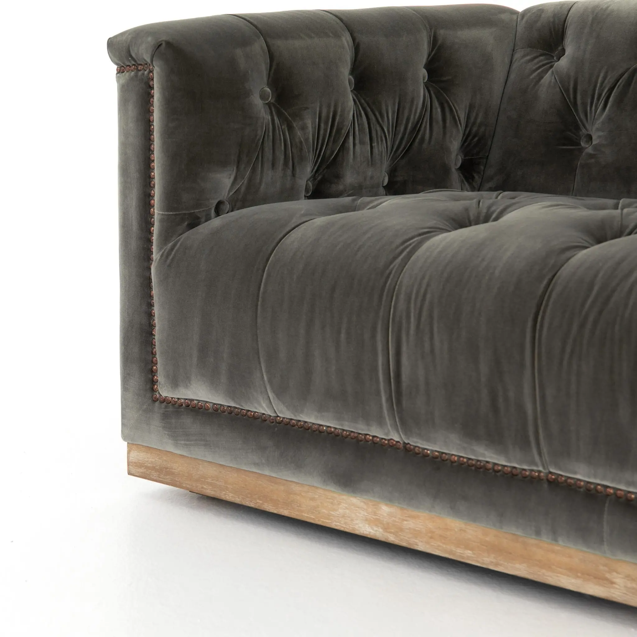 Four Hands Maxx Dark Gray Velvet Sofa Four Hands Maxx Dark Gray Velvet Sofa